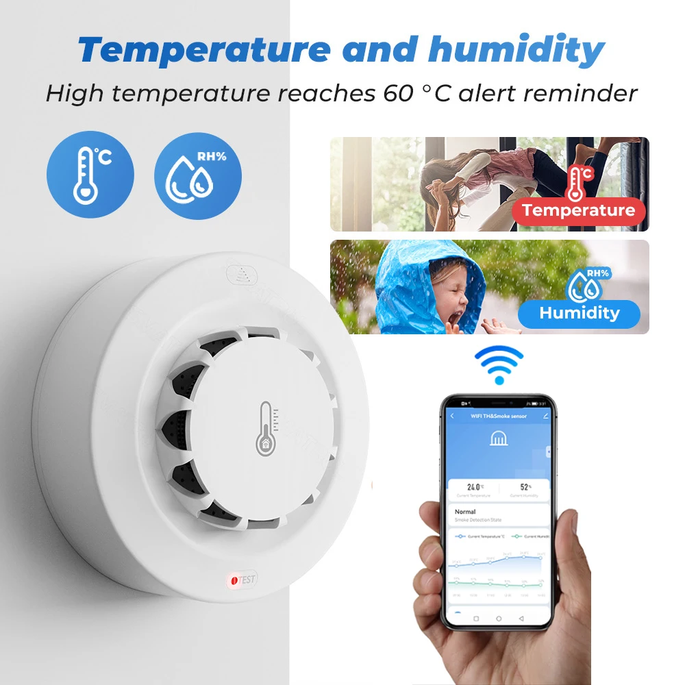 Tuya Wi-Fi BT Двое подключение – обзор и цена Smoke Detector Interconnected